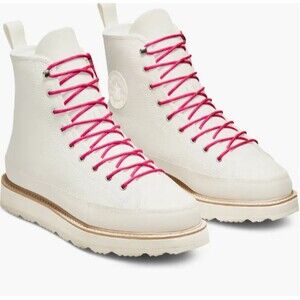Converse Boot 8 Men's White Pink Egret Chuck Taylor American Grunge Hi Crafted